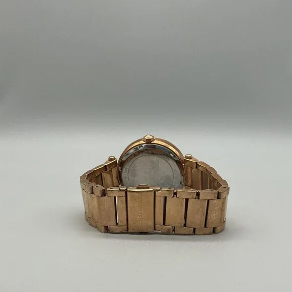 Michael Kors Parker Womens Watch 39mm Rose Gold Tone Crystals New Battery 7" - Picture 6 of 14